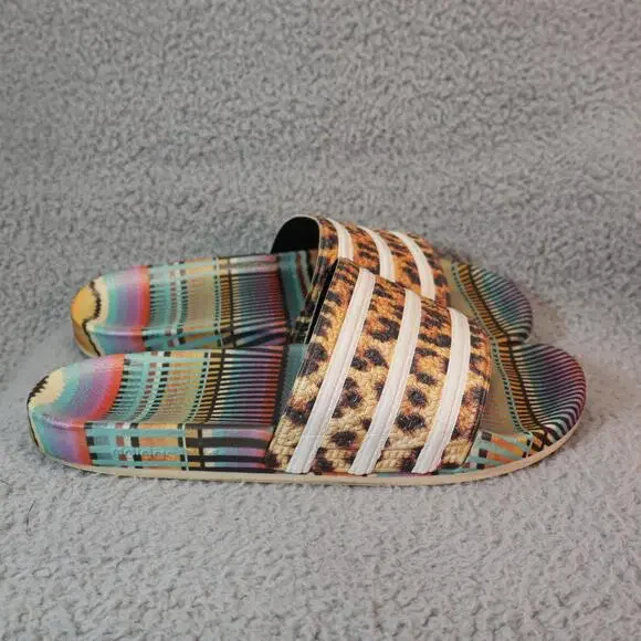 Adidas Adilette Slides Mens 9 Brazilian Leopard Sandals - Picture 4 of 9